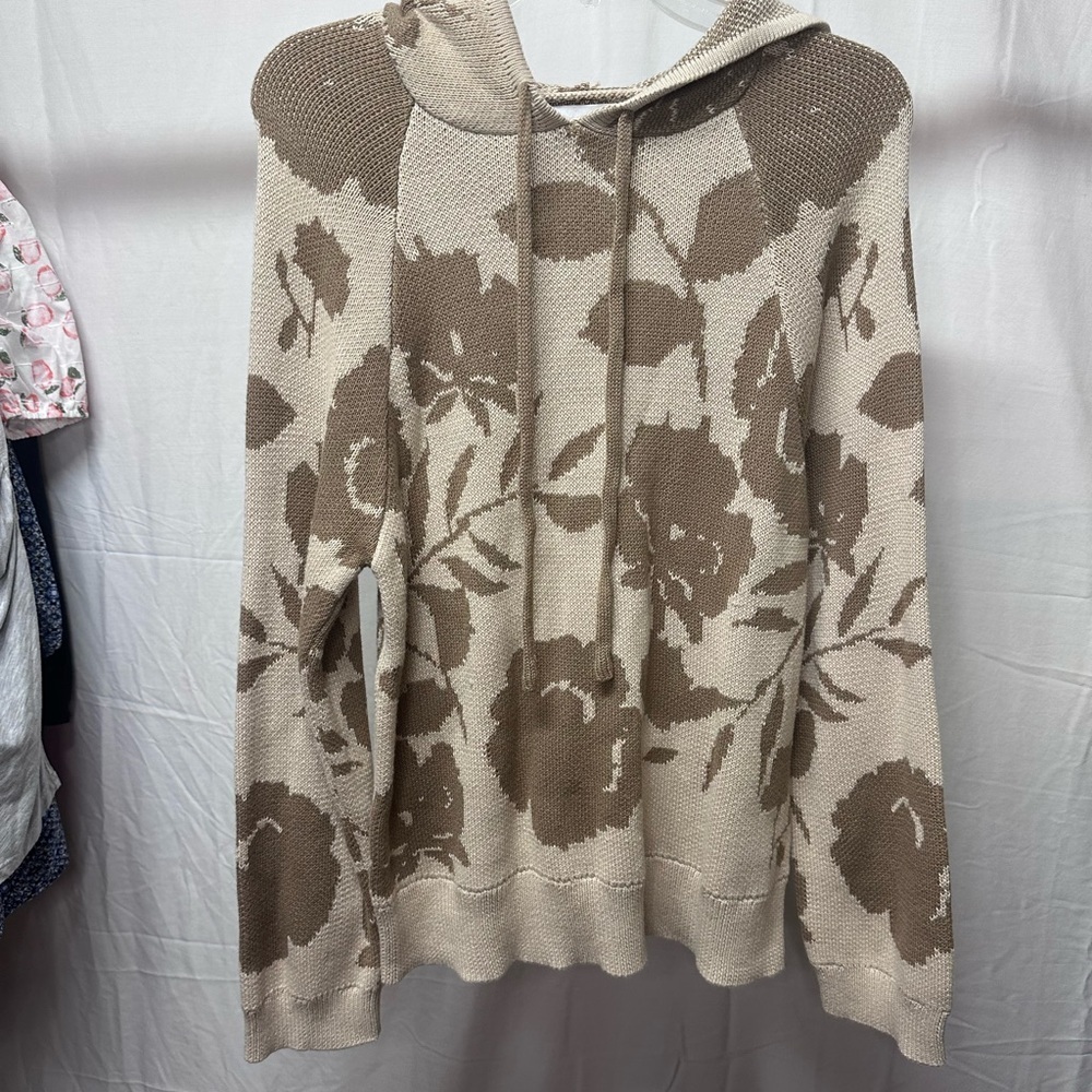 Annie Beige and Brown Floral Sweater